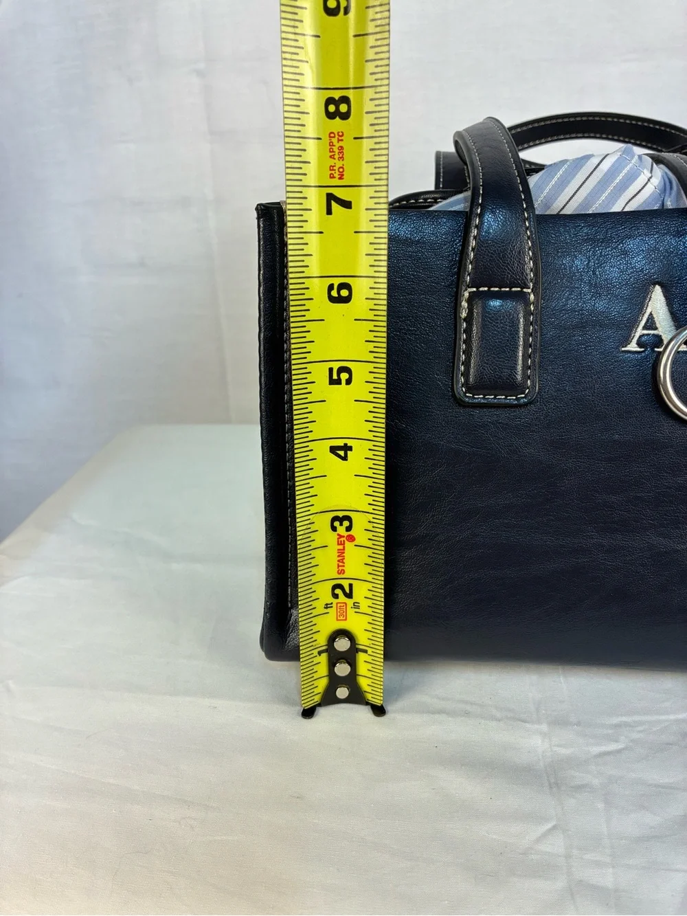 NWT Zara Navy O-Ring Shopper Bag Monogrammed